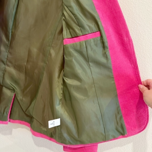 Lilly Pulitzer Pink Fuchsia Corduroy Blazer Elbow Patch Jacket Size M - Picture 7 of 13